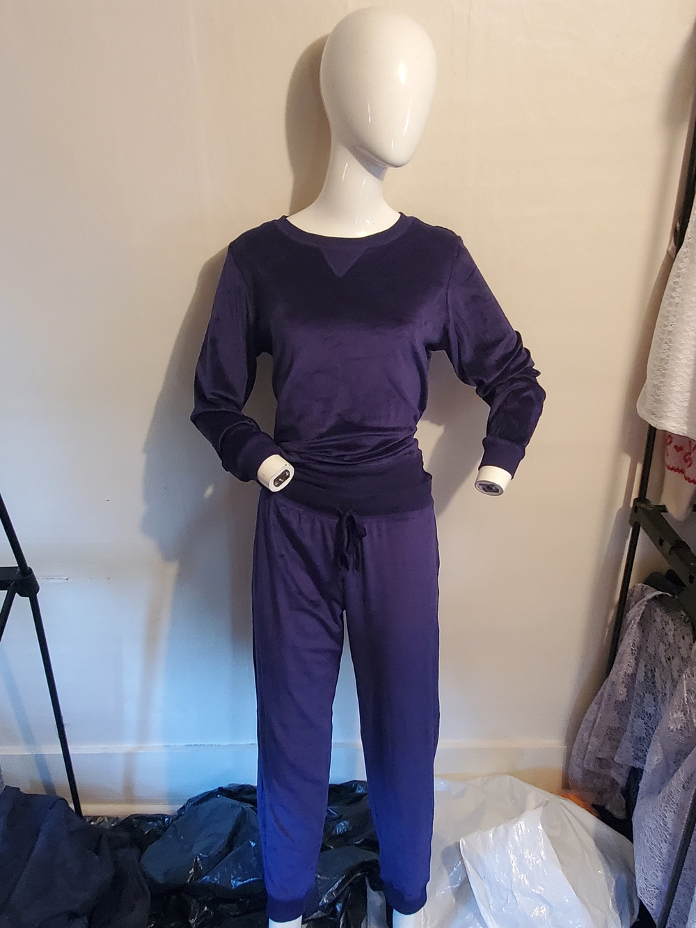 Plush Crewneck Sweatshirt in Deep Purple